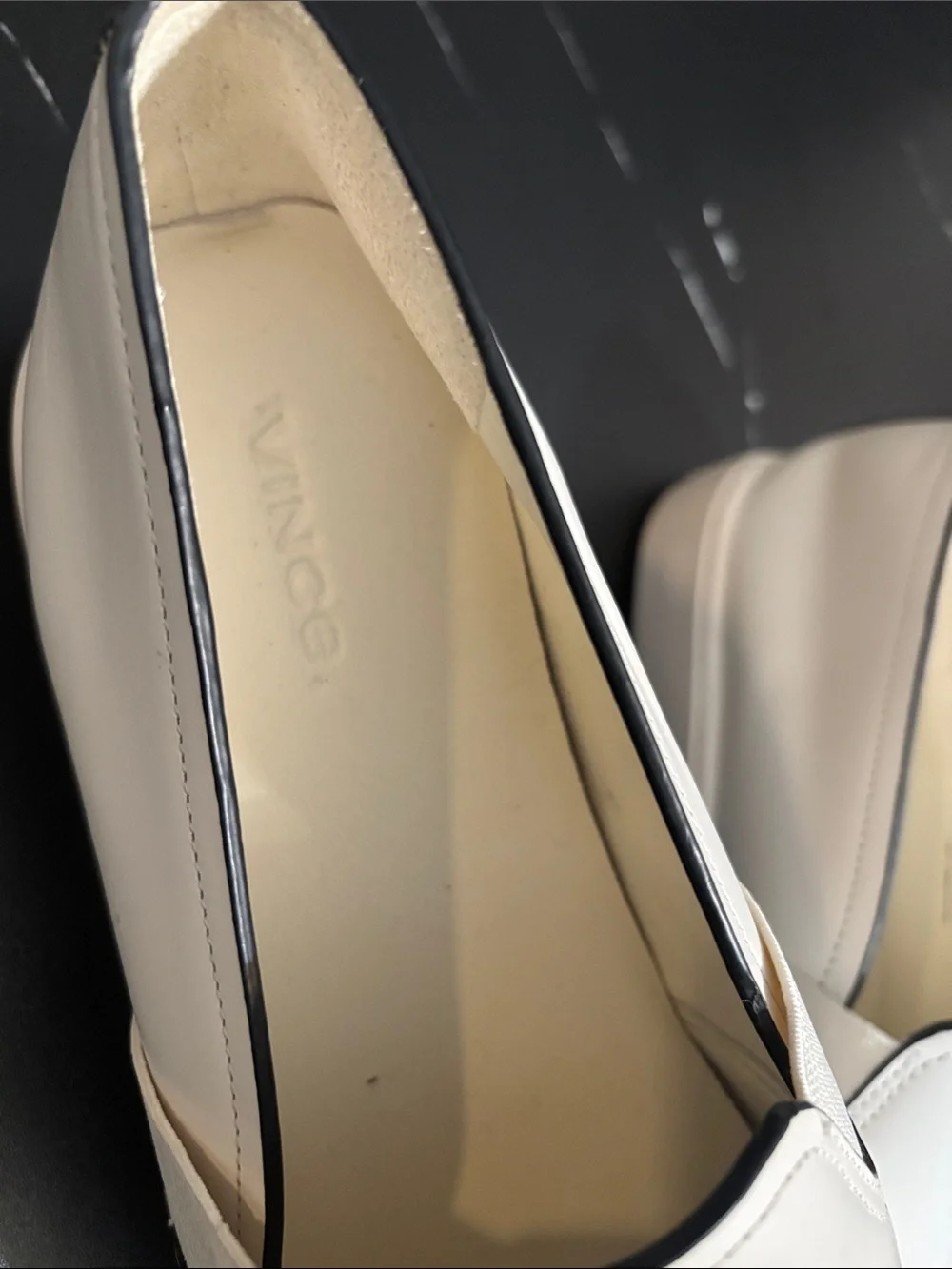 Vince Cream Leather Slip-On Loafers